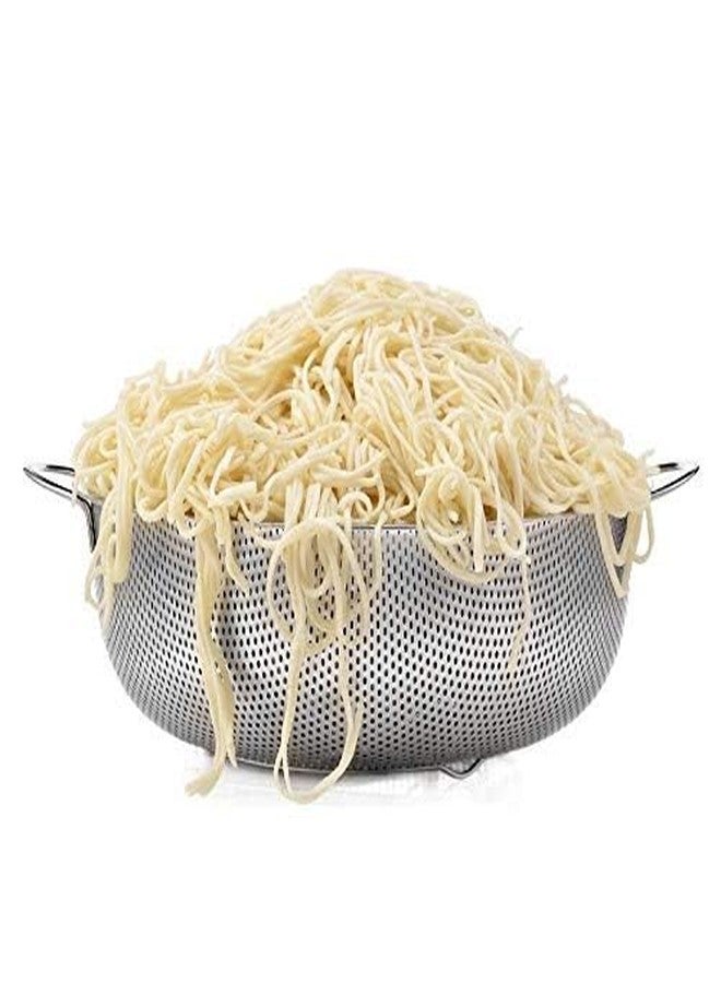 Matiko Pasta, Rice, Fruit, and Vegetable Drainer with Handle Stainless Steel Micro-Perforated Colander Kitchen Strainer Sieve (Big) - Image 2